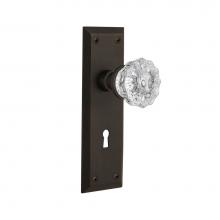 Nostalgic Warehouse 704563 - Nostalgic Warehouse New York Plate with Keyhole Passage Crystal Glass Door Knob in Oil-Rubbed Bron