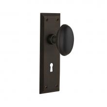 Nostalgic Warehouse 704579 - Nostalgic Warehouse New York Plate with Keyhole Privacy Homestead Door Knob in Oil-Rubbed Bronze