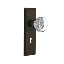 Nostalgic Warehouse 704607 - Nostalgic Warehouse New York Plate with Keyhole Privacy Waldorf Door Knob in Oil-Rubbed Bronze