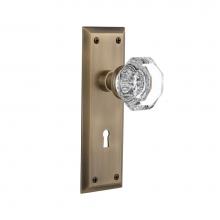 Nostalgic Warehouse 704629 - Nostalgic Warehouse New York Plate with Keyhole Single Dummy Waldorf Door Knob in Antique Brass