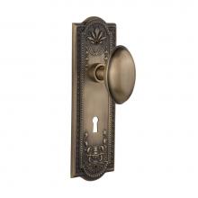 Nostalgic Warehouse 704877 - Nostalgic Warehouse Meadows Plate Interior Mortise Homestead Door Knob in Antique Brass