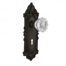 Nostalgic Warehouse 704890 - Nostalgic Warehouse Victorian Plate Interior Mortise Crystal Glass Door Knob in Oil-Rubbed Bronze