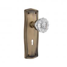 Nostalgic Warehouse 704924 - Nostalgic Warehouse Prairie Plate Interior Mortise Crystal Glass Door Knob in Antique Brass