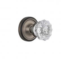 Nostalgic Warehouse 704971 - Nostalgic Warehouse Classic Rosette Interior Mortise Crystal Glass Door Knob in Antique Pewter