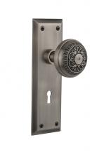 Nostalgic Warehouse 705110 - Nostalgic Warehouse New York Plate with Keyhole Passage Egg & Dart Door Knob in Antique Pewter