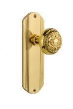 Nostalgic Warehouse 705450 - Nostalgic Warehouse Deco Plate Privacy Egg & Dart Door Knob in Unlacquered Brass