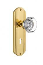 Nostalgic Warehouse 705638 - Nostalgic Warehouse Deco Plate with Keyhole Passage Waldorf Door Knob in Unlacquered Brass