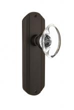 Nostalgic Warehouse 705756 - Nostalgic Warehouse Deco Plate Passage Oval Clear Crystal Glass Door Knob in Oil-Rubbed Bronze