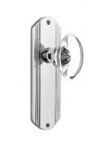 Nostalgic Warehouse 705767 - Nostalgic Warehouse Deco Plate Privacy Oval Clear Crystal Glass Door Knob in Bright Chrome