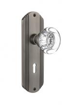 Nostalgic Warehouse 705891 - Nostalgic Warehouse Deco Plate with Keyhole Privacy Round Clear Crystal Glass Door Knob in Antique