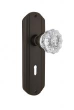 Nostalgic Warehouse 706110 - Nostalgic Warehouse Deco Plate with Keyhole Single Dummy Crystal Glass Door Knob in Oil-Rubbed Bro