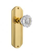 Nostalgic Warehouse 706117 - Nostalgic Warehouse Deco Plate Double Dummy Crystal Glass Door Knob in Polished Brass