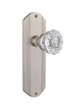 Nostalgic Warehouse 706118 - Nostalgic Warehouse Deco Plate Double Dummy Crystal Glass Door Knob in Satin Nickel