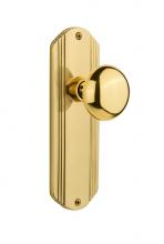 Nostalgic Warehouse 706168 - Nostalgic Warehouse Deco Plate Double Dummy New York Door Knob in Unlacquered Brass