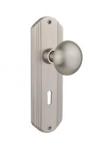 Nostalgic Warehouse 706177 - Nostalgic Warehouse Deco Plate Interior Mortise New York Door Knob in Satin Nickel