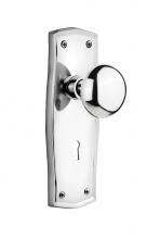 Nostalgic Warehouse 706195 - Nostalgic Warehouse Prairie Plate with Keyhole Double Dummy New York Door Knob in Bright Chrome