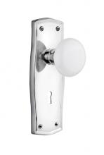 Nostalgic Warehouse 706244 - Nostalgic Warehouse Prairie Plate with Keyhole Double Dummy White Porcelain Door Knob in Bright Ch