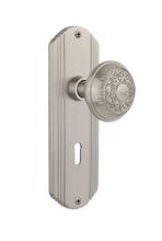 Nostalgic Warehouse 706258 - Nostalgic Warehouse Deco Plate with Keyhole Single Dummy Egg & Dart Door Knob in Satin Nickel