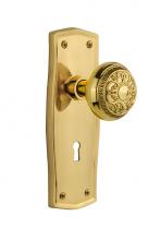 Nostalgic Warehouse 706305 - Nostalgic Warehouse Prairie Plate Interior Mortise Egg & Dart Door Knob in Polished Brass