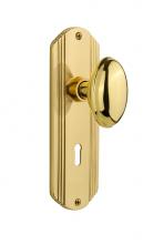 Nostalgic Warehouse 706341 - Nostalgic Warehouse Deco Plate with Keyhole Double Dummy Homestead Door Knob in Unlacquered Brass