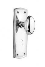 Nostalgic Warehouse 706354 - Nostalgic Warehouse Prairie Plate with Keyhole Single Dummy Homestead Door Knob in Bright Chrome