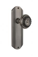 Nostalgic Warehouse 706368 - Nostalgic Warehouse Deco Plate Single Dummy Meadows Door Knob in Antique Pewter