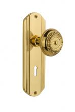 Nostalgic Warehouse 706376 - Nostalgic Warehouse Deco Plate with Keyhole Single Dummy Meadows Door Knob in Polished Brass