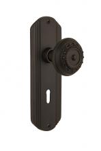 Nostalgic Warehouse 706387 - Nostalgic Warehouse Deco Plate with Keyhole Double Dummy Meadows Door Knob in Oil-Rubbed Bronze