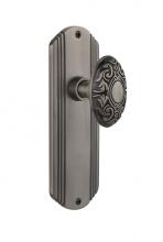 Nostalgic Warehouse 706428 - Nostalgic Warehouse Deco Plate Single Dummy Victorian Door Knob in Antique Pewter