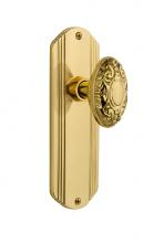 Nostalgic Warehouse 706432 - Nostalgic Warehouse Deco Plate Single Dummy Victorian Door Knob in Unlacquered Brass