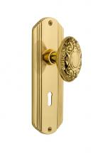 Nostalgic Warehouse 706436 - Nostalgic Warehouse Deco Plate with Keyhole Single Dummy Victorian Door Knob in Polished Brass