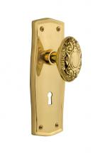 Nostalgic Warehouse 706486 - Nostalgic Warehouse Prairie Plate Interior Mortise Victorian Door Knob in Unlacquered Brass