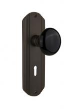 Nostalgic Warehouse 706545 - Nostalgic Warehouse Deco Plate with Keyhole Single Dummy Black Porcelain Door Knob in Oil-Rubbed B