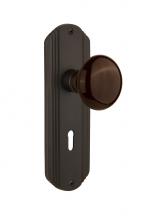 Nostalgic Warehouse 706606 - Nostalgic Warehouse Deco Plate with Keyhole Double Dummy Brown Porcelain Door Knob in Oil-Rubbed B