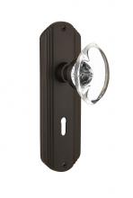 Nostalgic Warehouse 706655 - Nostalgic Warehouse Deco Plate with Keyhole Double Dummy Oval Clear Crystal Glass Door Knob in Oil