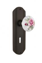 Nostalgic Warehouse 706750 - Nostalgic Warehouse Deco Plate with Keyhole Double Dummy White Rose Porcelain Door Knob in Oil-Rub