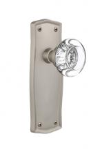 Nostalgic Warehouse 706814 - Nostalgic Warehouse Prairie Plate Double Dummy Round Clear Crystal Glass Door Knob in Satin Nickel
