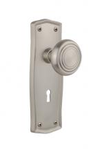 Nostalgic Warehouse 707035 - Nostalgic Warehouse Prairie Plate with Keyhole Double Dummy Deco Door Knob in Satin Nickel