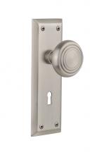 Nostalgic Warehouse 707251 - Nostalgic Warehouse New York Plate with Keyhole Double Dummy Deco Door Knob in Satin Nickel