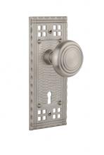 Nostalgic Warehouse 707454 - Nostalgic Warehouse Craftsman Plate with Keyhole Privacy Deco Door Knob in Satin Nickel