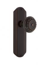 Nostalgic Warehouse 707848 - Nostalgic Warehouse Deco Plate Passage Meadows Door Knob in Timeless Bronze