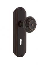 Nostalgic Warehouse 707903 - Nostalgic Warehouse Deco Plate with Keyhole Passage Meadows Door Knob in Timeless Bronze
