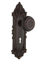 Nostalgic Warehouse 708093 - Nostalgic Warehouse Victorian Plate with Keyhole Double Dummy Mission Door Knob in Timeless Bronze