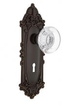 Nostalgic Warehouse 708228 - Nostalgic Warehouse Victorian Plate Interior Mortise Round Clear Crystal Glass Door Knob in Timele