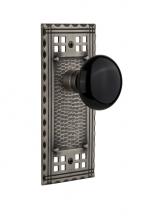 Nostalgic Warehouse 708628 - Nostalgic Warehouse Craftsman Plate Passage Black Porcelain Door Knob in Antique Pewter