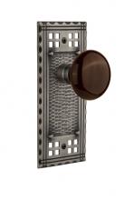 Nostalgic Warehouse 708633 - Nostalgic Warehouse Craftsman Plate Passage Brown Porcelain Door Knob in Antique Pewter