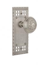 Nostalgic Warehouse 708660 - Nostalgic Warehouse Craftsman Plate Passage Egg & Dart Door Knob in Satin Nickel