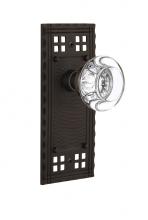 Nostalgic Warehouse 708699 - Nostalgic Warehouse Craftsman Plate Passage Round Clear Crystal Glass Door Knob in Oil-Rubbed Bron