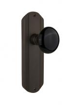 Nostalgic Warehouse 708725 - Nostalgic Warehouse Deco Plate Passage Black Porcelain Door Knob in Oil-Rubbed Bronze