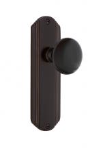 Nostalgic Warehouse 708728 - Nostalgic Warehouse Deco Plate Passage Black Porcelain Door Knob in Timeless Bronze